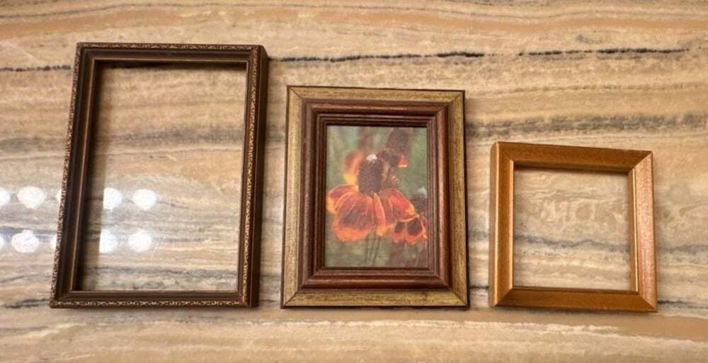 Set of 3 Vintage Small Wood Picture Frames